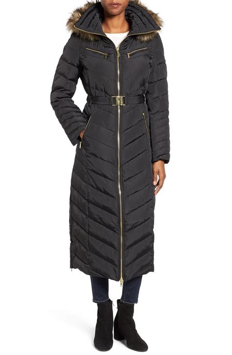 michael michael kors coat hooded long down|michael kors winter coats for women.